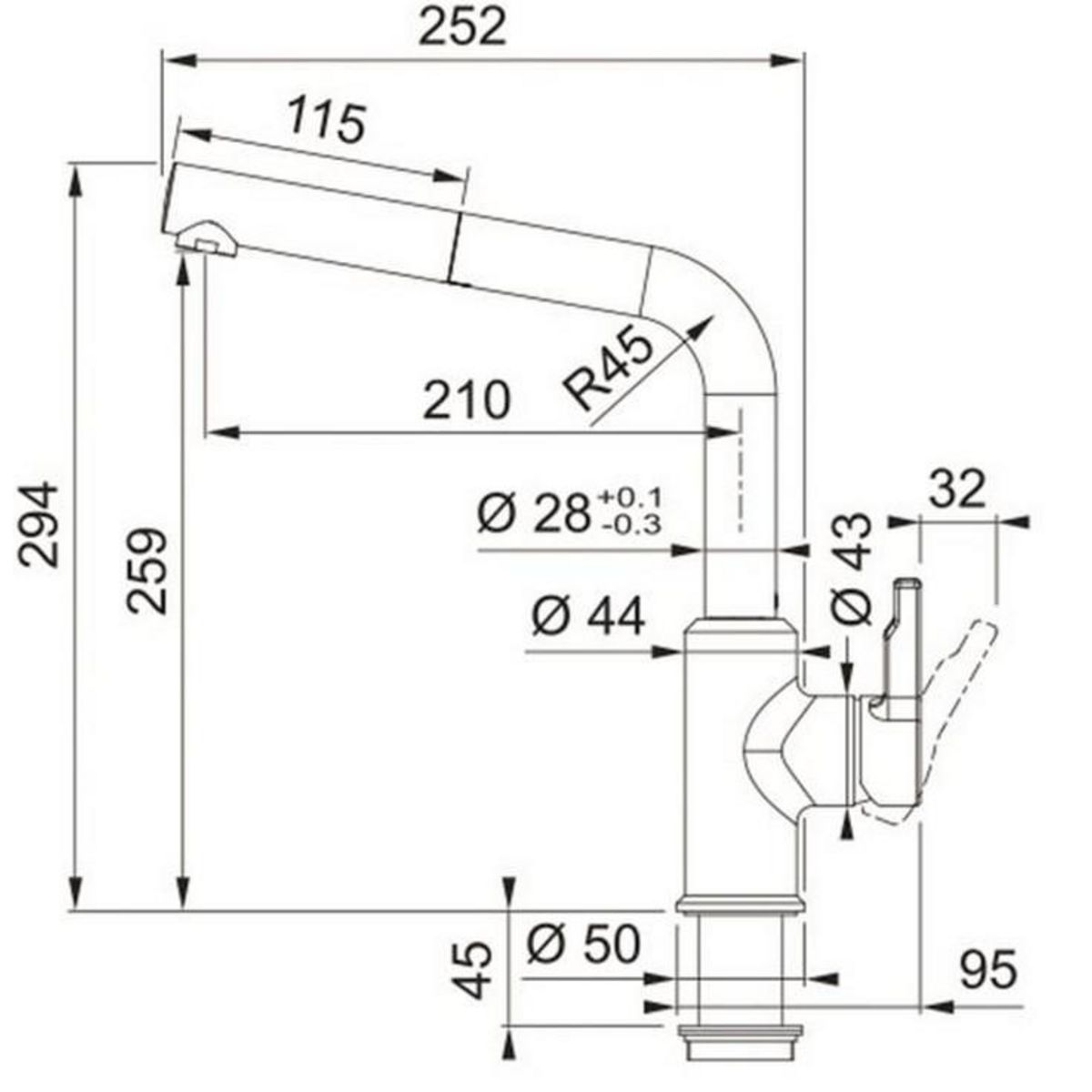 franke Mitigeur avec douchette onyx - 745369
