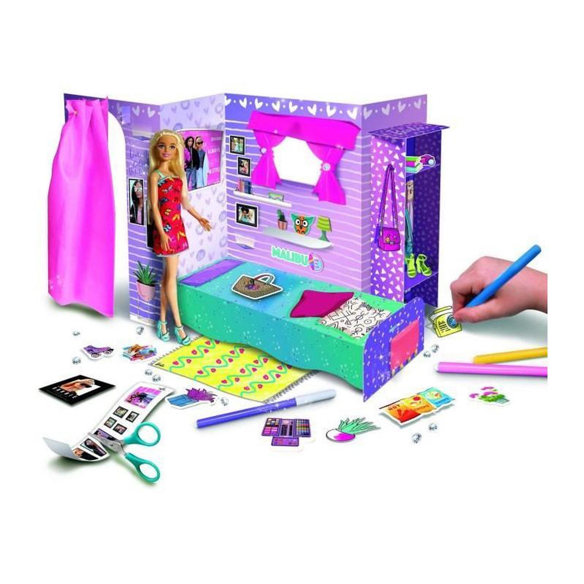 Voir la diapositive 2 : LISCIANI GIOCHI Loft a monter et a décorer éco responsable - Barbie - en carton rigide avec poupéé Barbie - LISCIANI