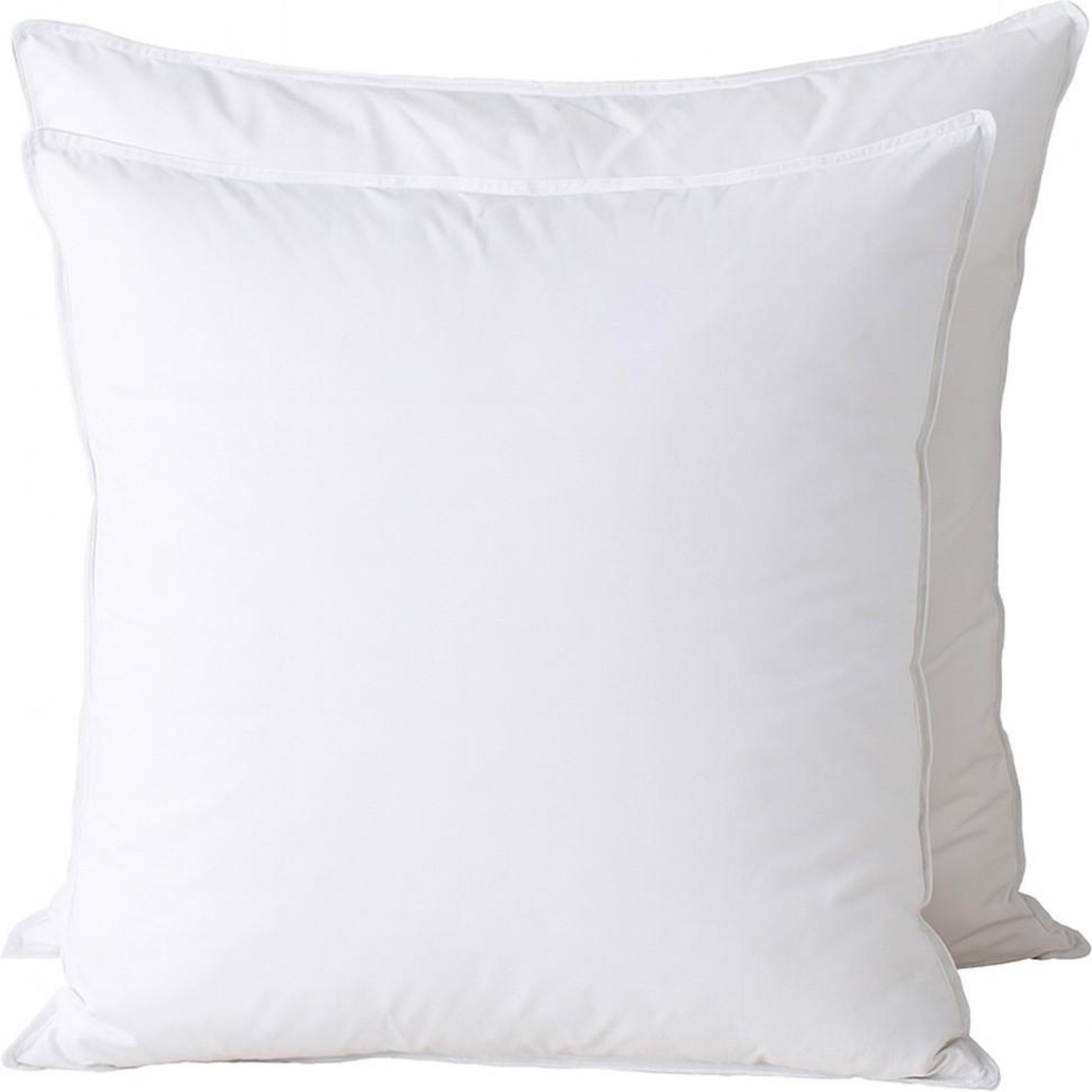 Home collection Lot de 2 oreillers en 100% coton et plume de canard blanc. Coloris disponibles : Blanc