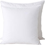 Home collection Lot de 2 oreillers en 100% coton et plume de canard blanc. Coloris disponibles : Blanc