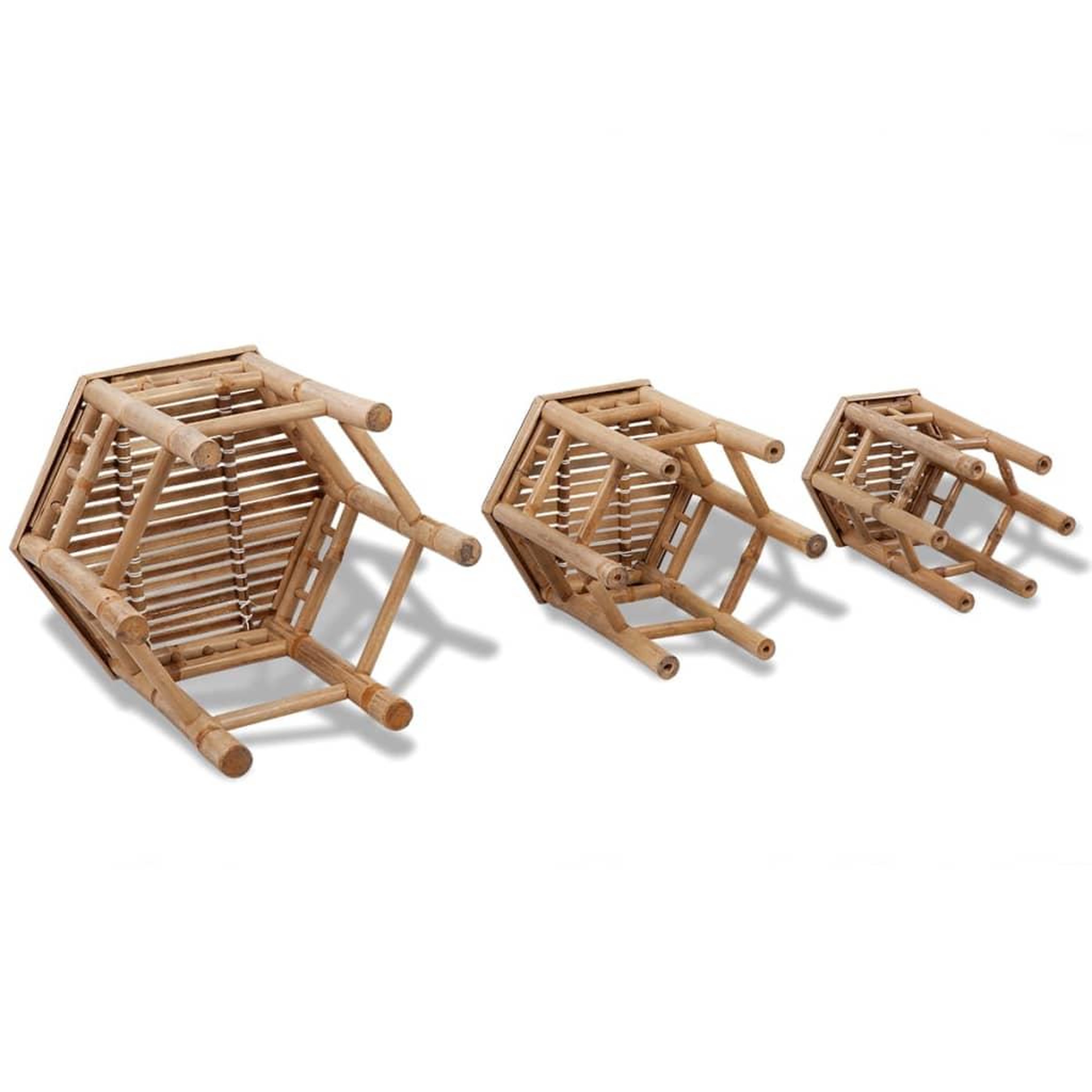 Voir la diapositive 4 : VIDAXL Tabourets de jardin lot de 3 bambou