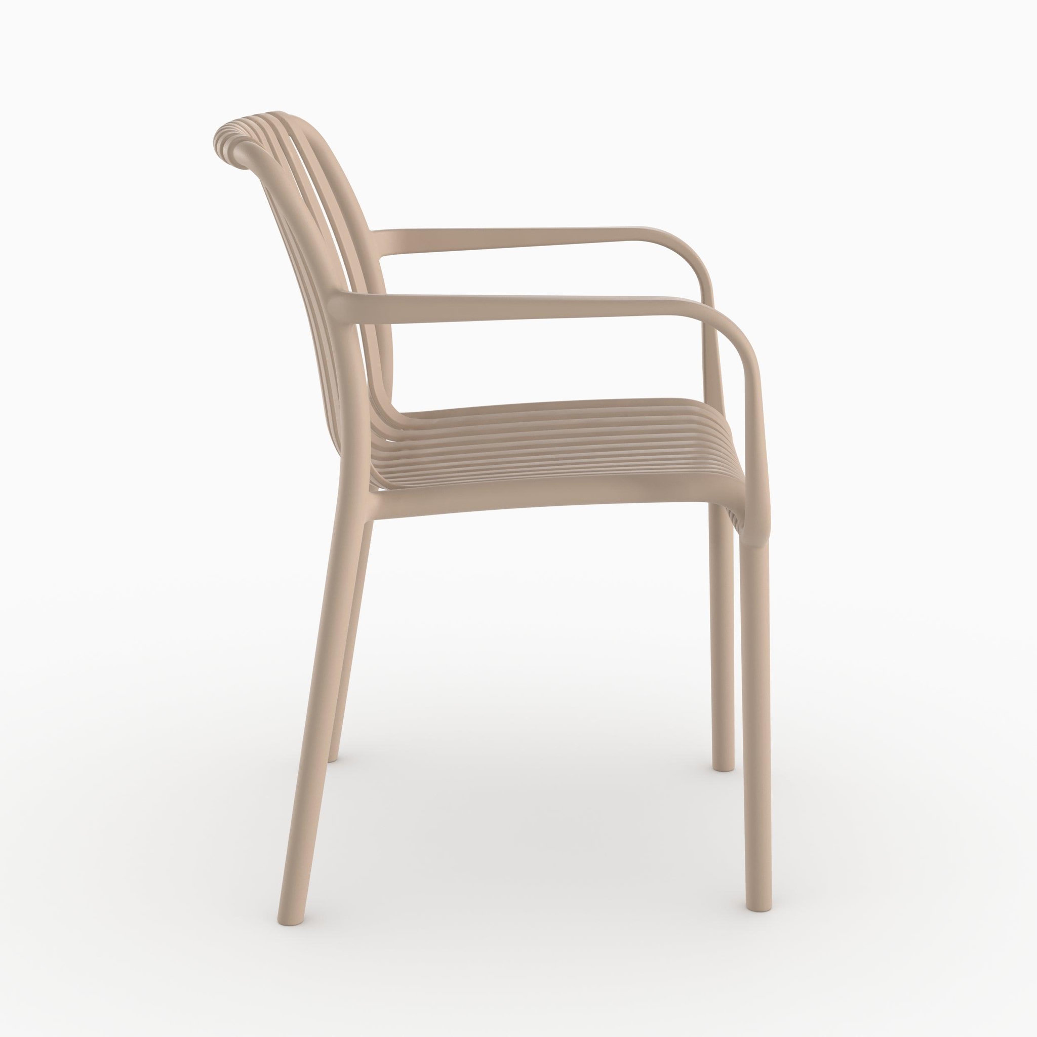 Voir la diapositive 6 : MAISON PAVANE Lot de 2 chaises de jardin empilables en plastique beige-ivy