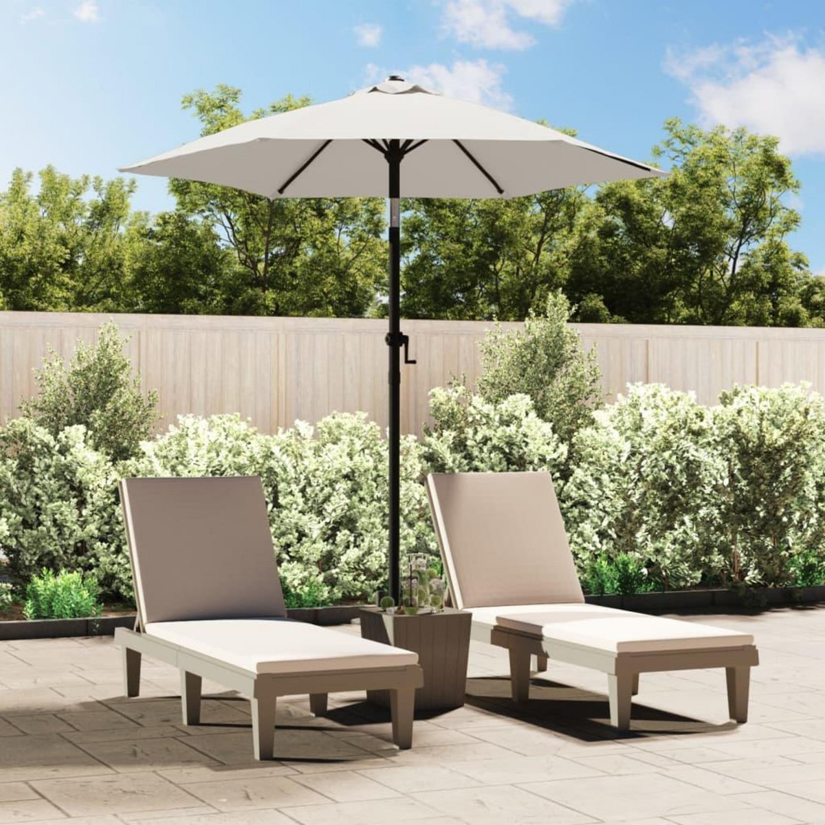 VIDAXL Parasol Blanc sable 200x224 cm Aluminium