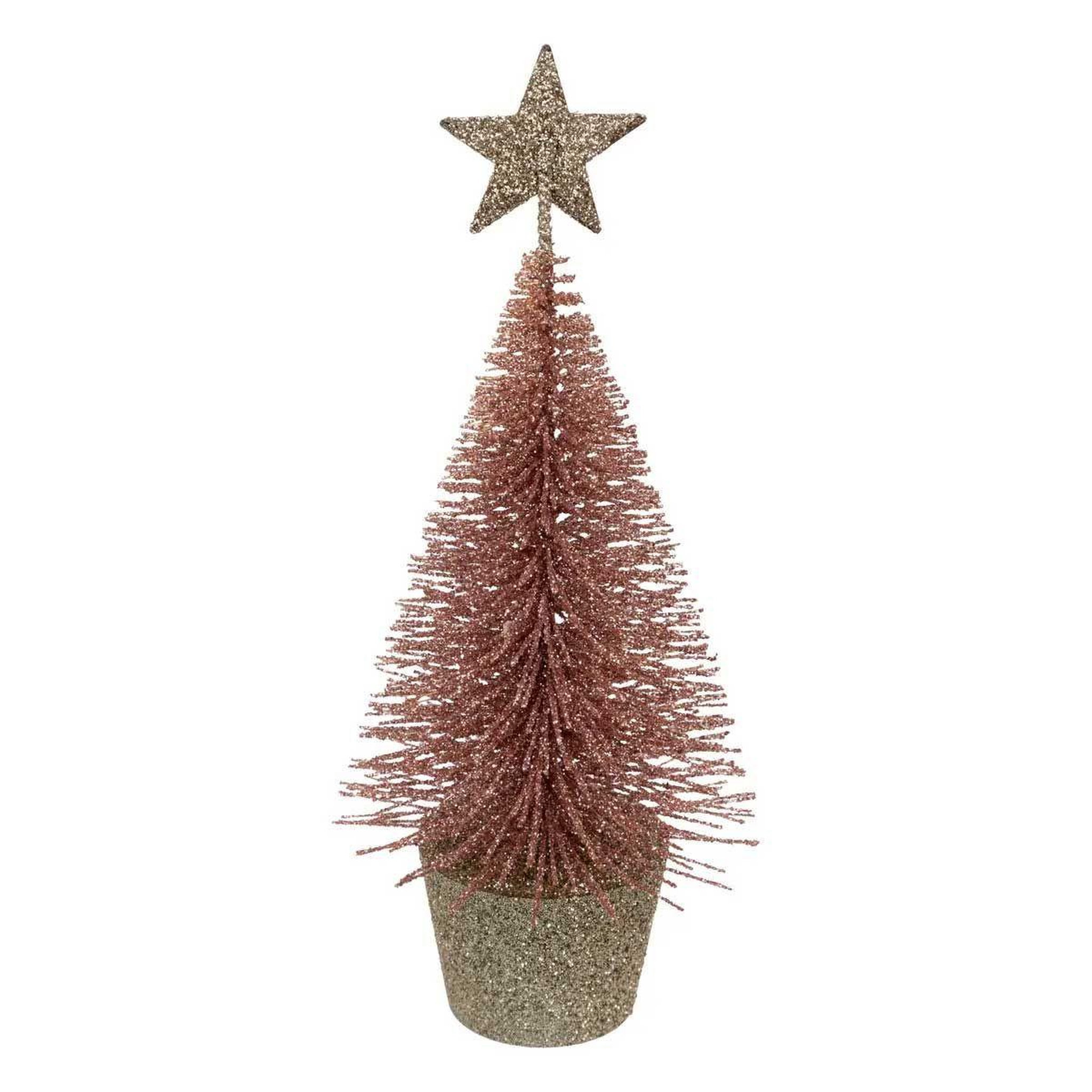 ATMOSPHERA Sapin déco de noël  paillette  15cm rose