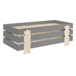 Paris Prix Lit Enfant en Bois  Modulo Puzzle III  90x200cm Gris
