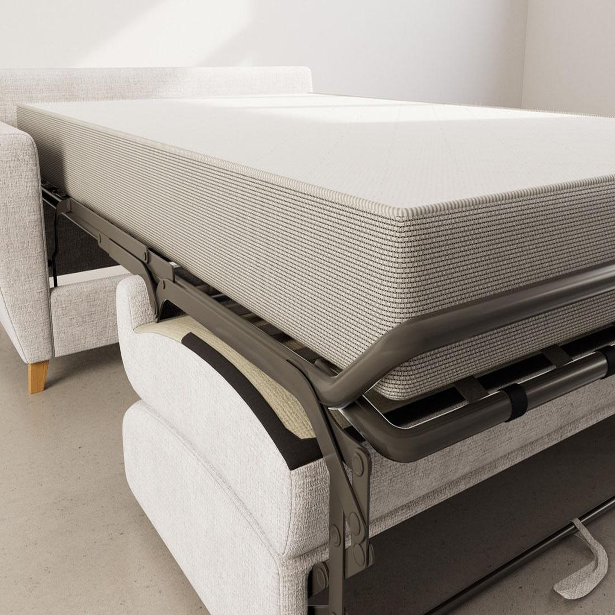Voir la diapositive 3 : BEST MOBILIER Thibault - canapé lit 3 places convertible express couchage quotidien 140 cm matelas 18 cm en velours texturé