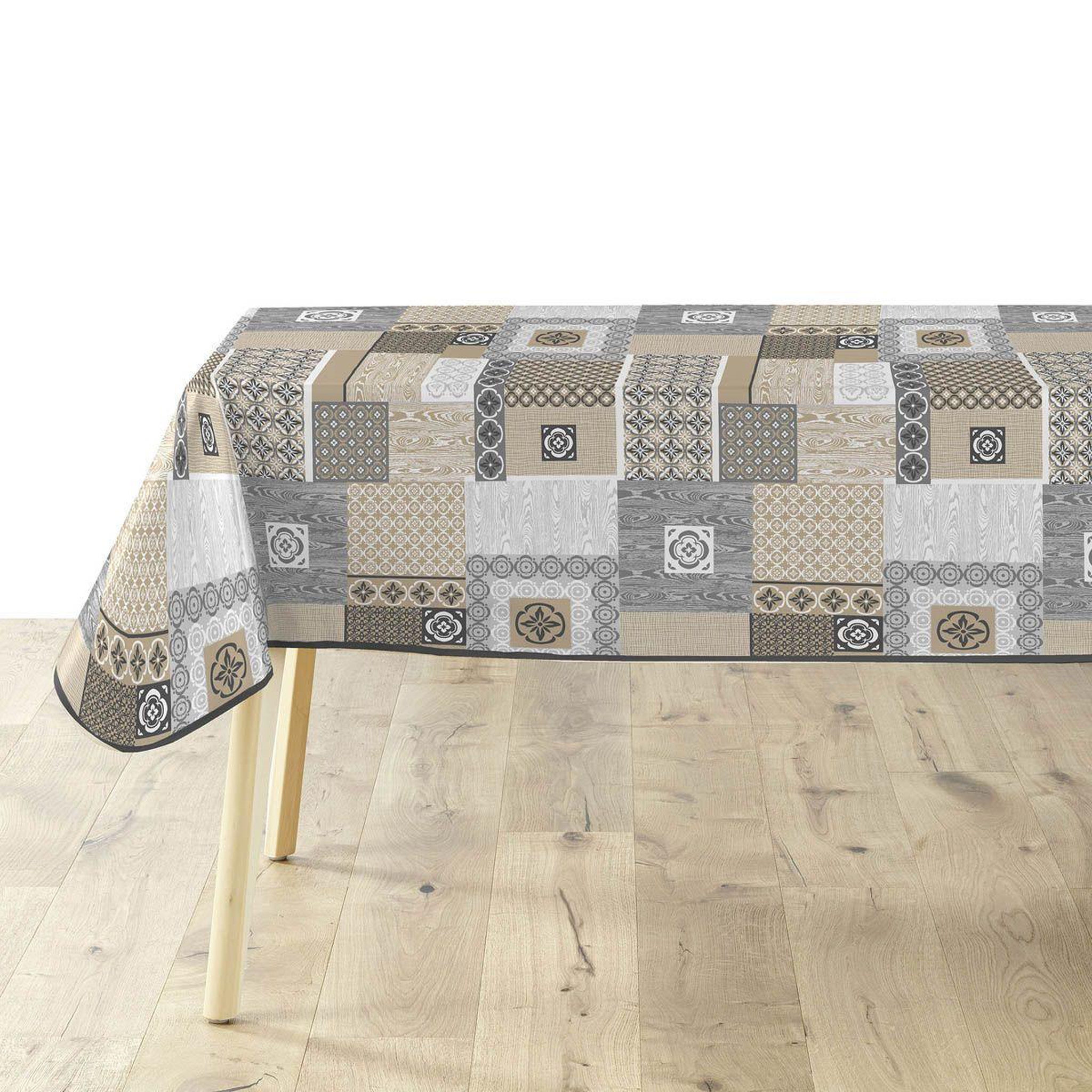 Douceur d'Intérieur Nappe imprimé  costa  140x240cm beige