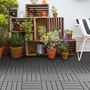 Voir la diapositive 2 : OUTSUNNY Caillebotis - dalles terrasse - lot de  9 - emboîtables, installation très simple - petits carreaux composite plastique imitation bois noir