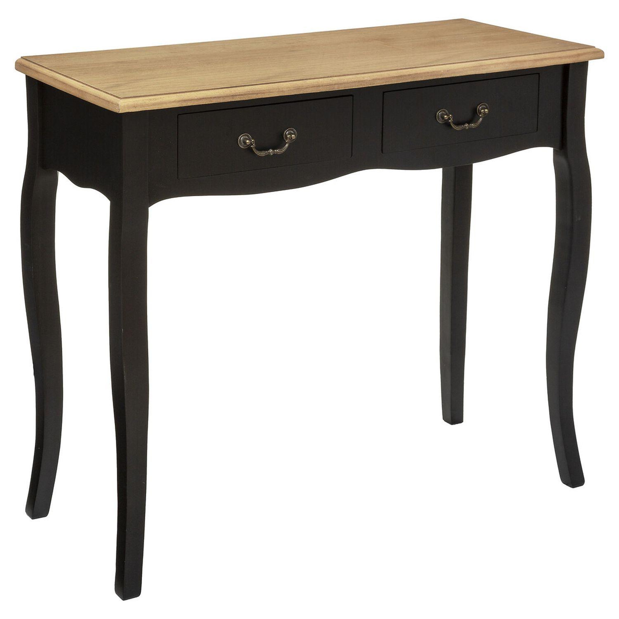 ATMOSPHERA Console chrysa - 2 tiroirs - noir et bois