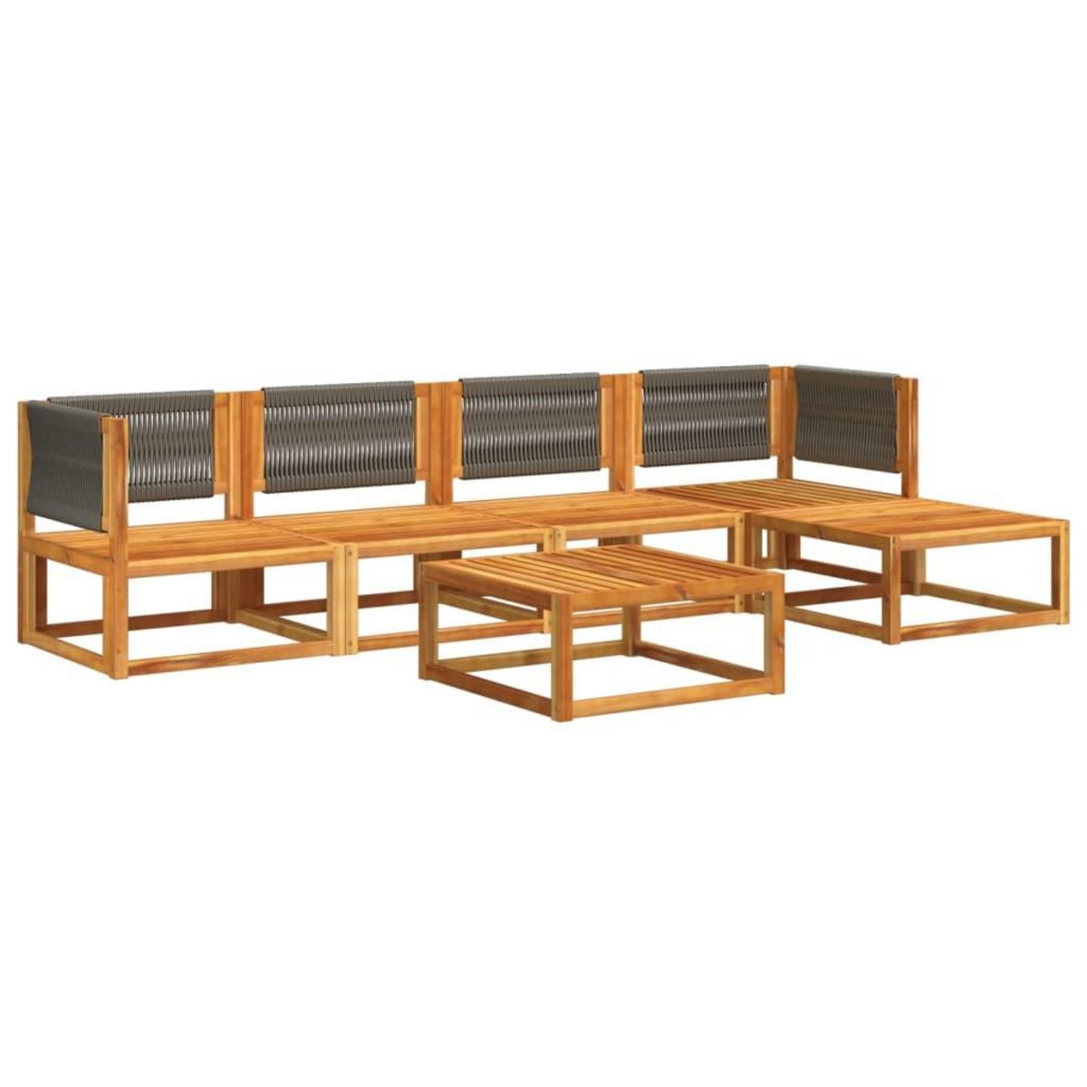 VIDAXL Salon de jardin avec coussins 6 pcs bois d'acacia solide