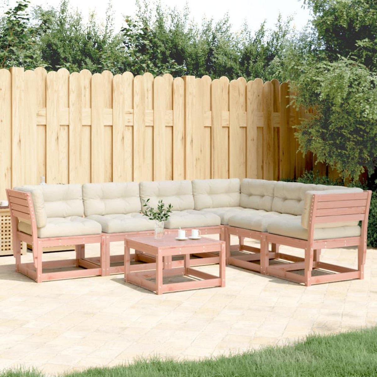 VIDAXL Salon de jardin 6 pcs avec coussins bois massif douglas