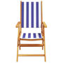 Voir la diapositive 4 : VIDAXL Chaises inclinables de jardin lot de 8 tissu et bois massif