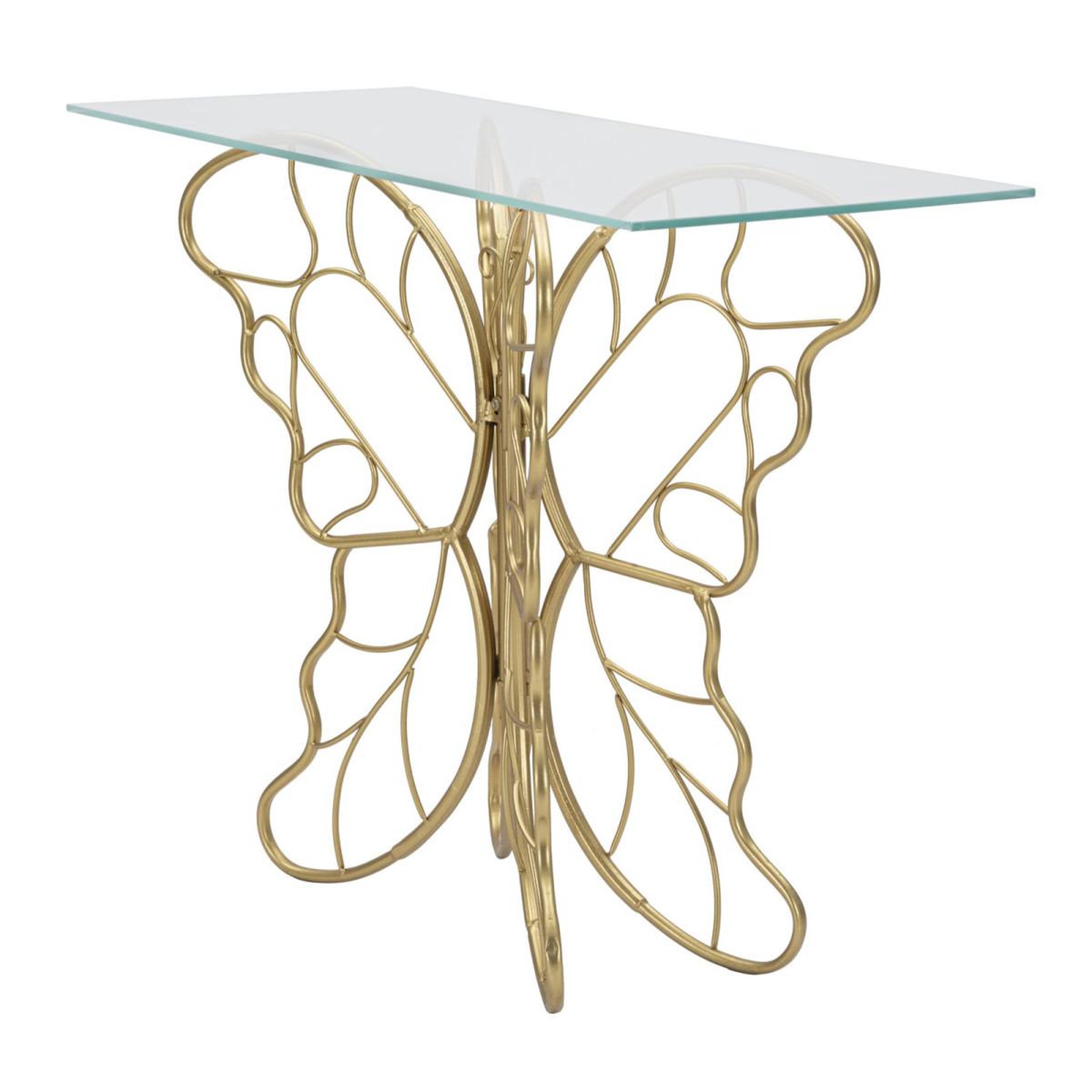 Voir la diapositive 6 : Paris Prix Console design  butterfly  110cm or
