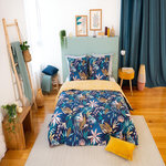 Home collection Parure housse de couette 100% coton 57fils Aglae. Coloris disponibles : Orange
