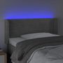 Voir la diapositive 4 : VIDAXL Tete de lit a LED Gris clair 103x16x78/88 cm Velours