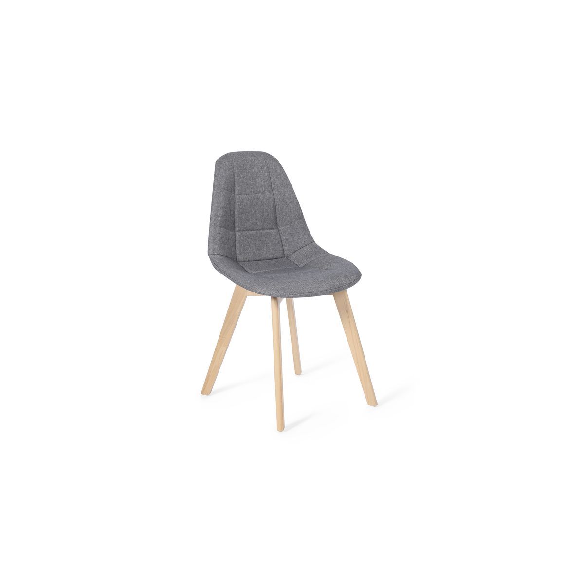 Lot de 2 chaises assise tissu pieds bois massif ORNELLA
