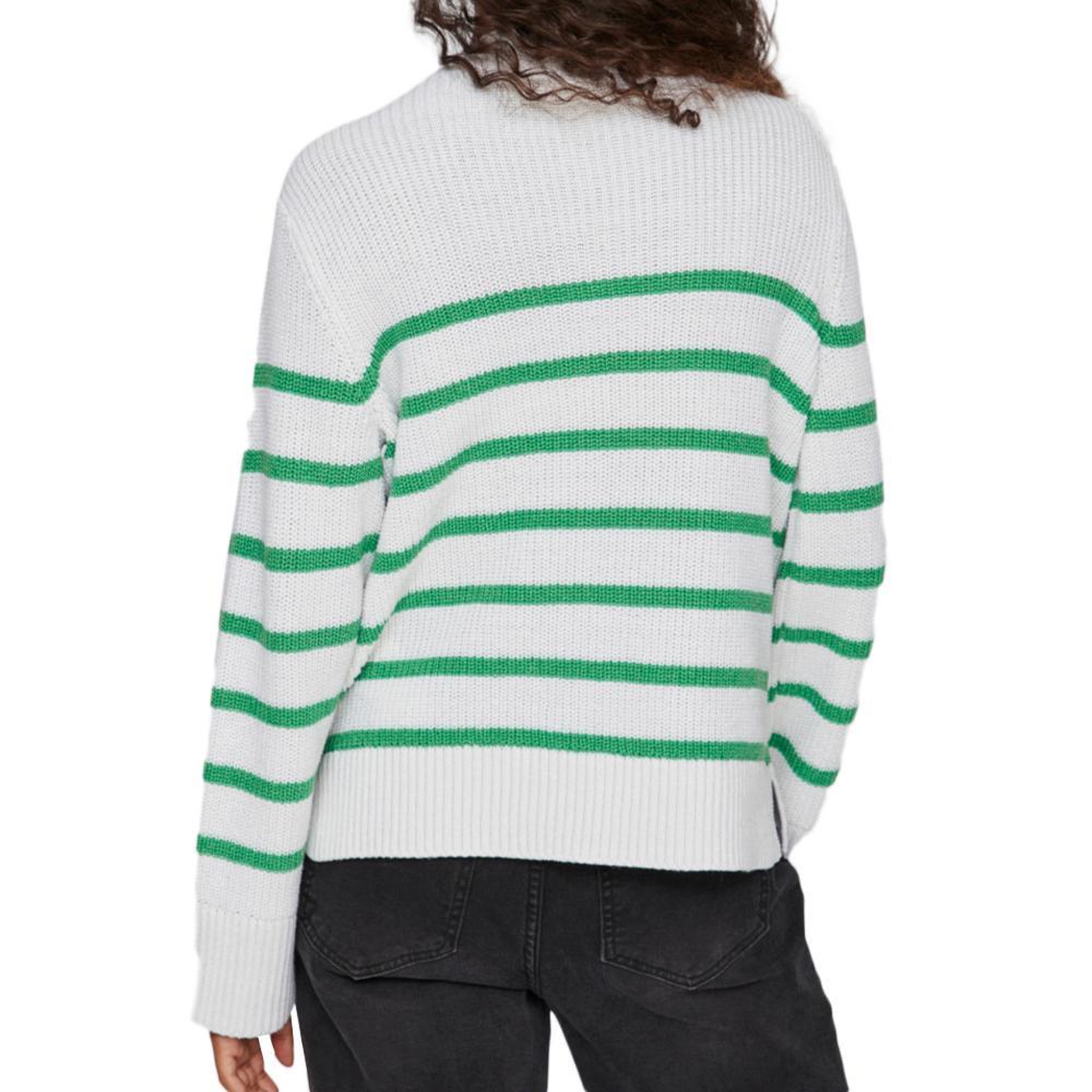 Voir la diapositive 2 : Vila Pull Blanc/Vert Femme Vila Stripe
