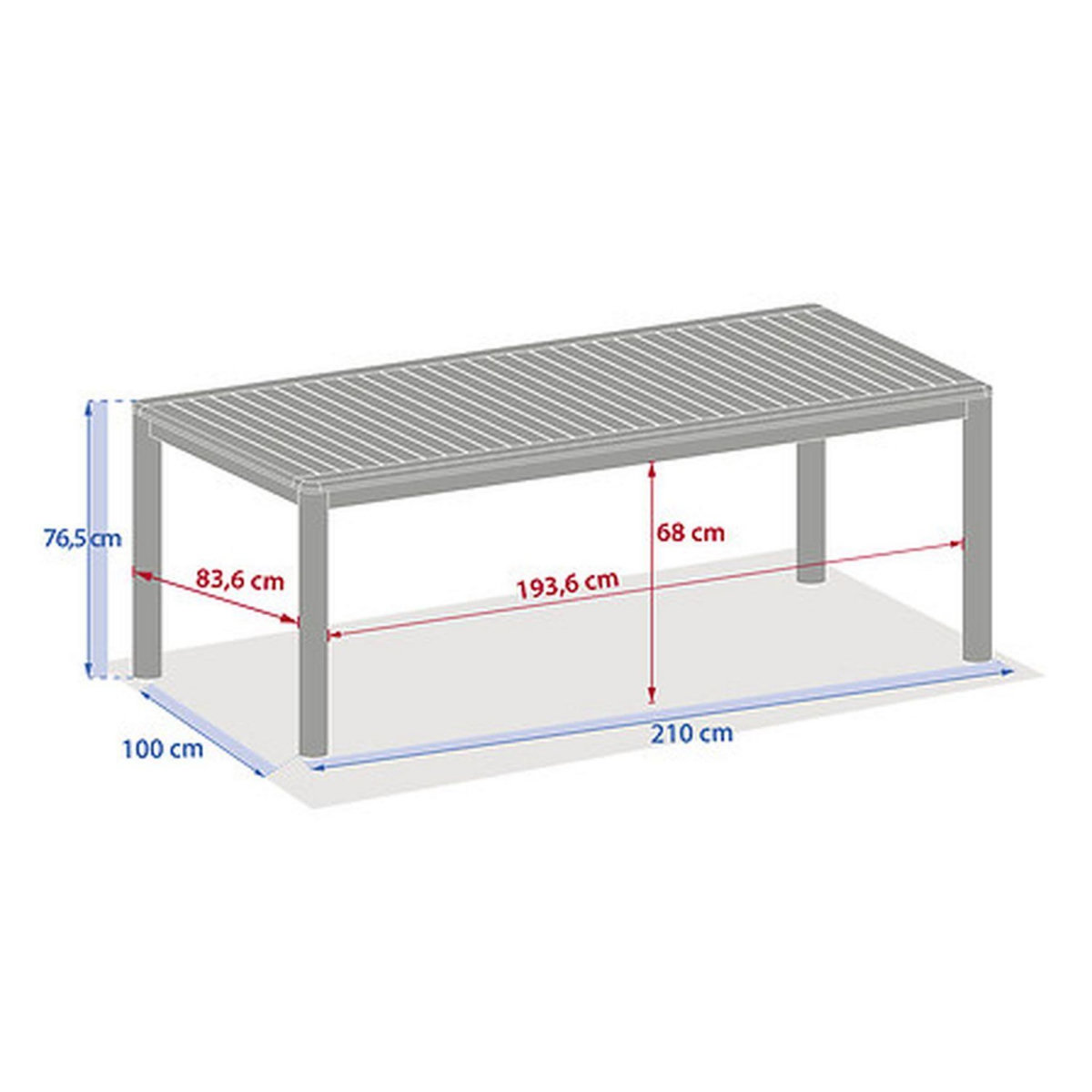 HESPERIDE Table de jardin fixe rectangulaire en bois DEONA - Marron