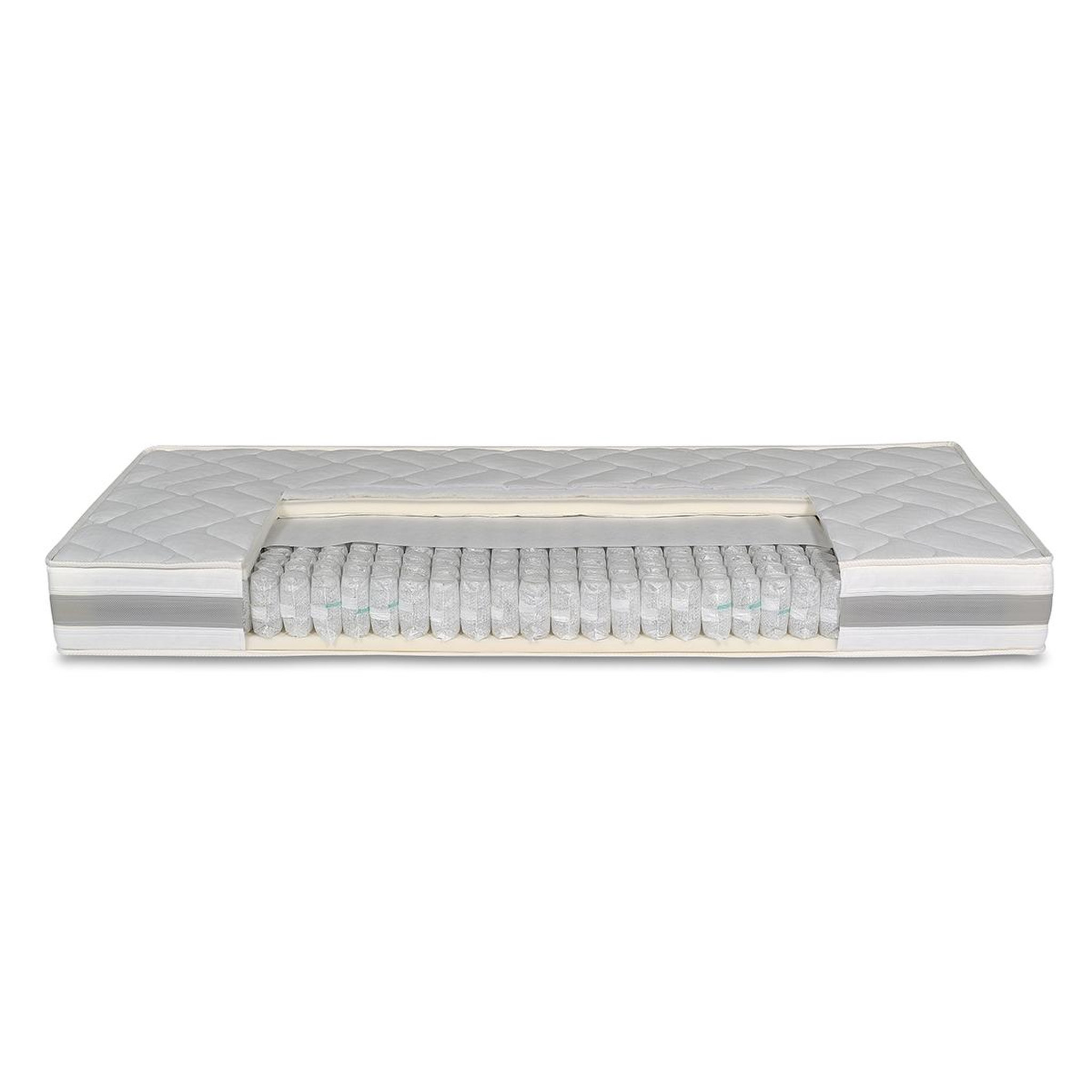Voir la diapositive 3 : PRESTIGE Collection Ensemble complet Boxspring matelas ressorts ensachés + sommiers + tête de lit + pieds 160x200 cm CONFORT HOTEL Beige