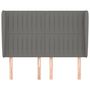 Voir la diapositive 3 : VIDAXL Tete de lit avec oreilles Gris fonce 147x23x118/128 cm Tissu