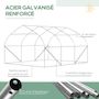 Voir la diapositive 6 : OUTSUNNY Serre de jardin tunnel 10,4 m² - 6 fenêtres et porte zippée avec moustiquaires - acier galvanisé PE vert