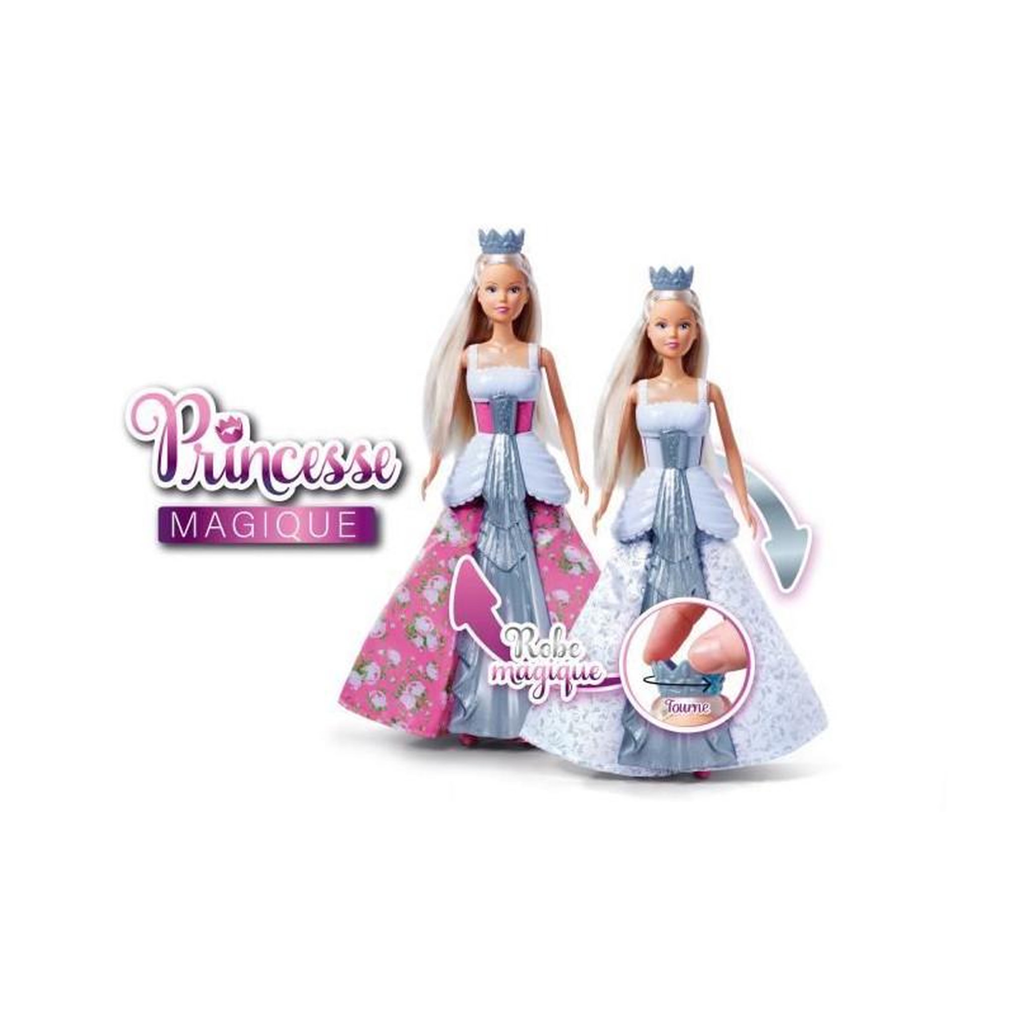 Voir la diapositive 6 : STEFFI LOVE Poupée Princesse Magique 29cm - STEFFI LOVE - Robe qui change de couleur