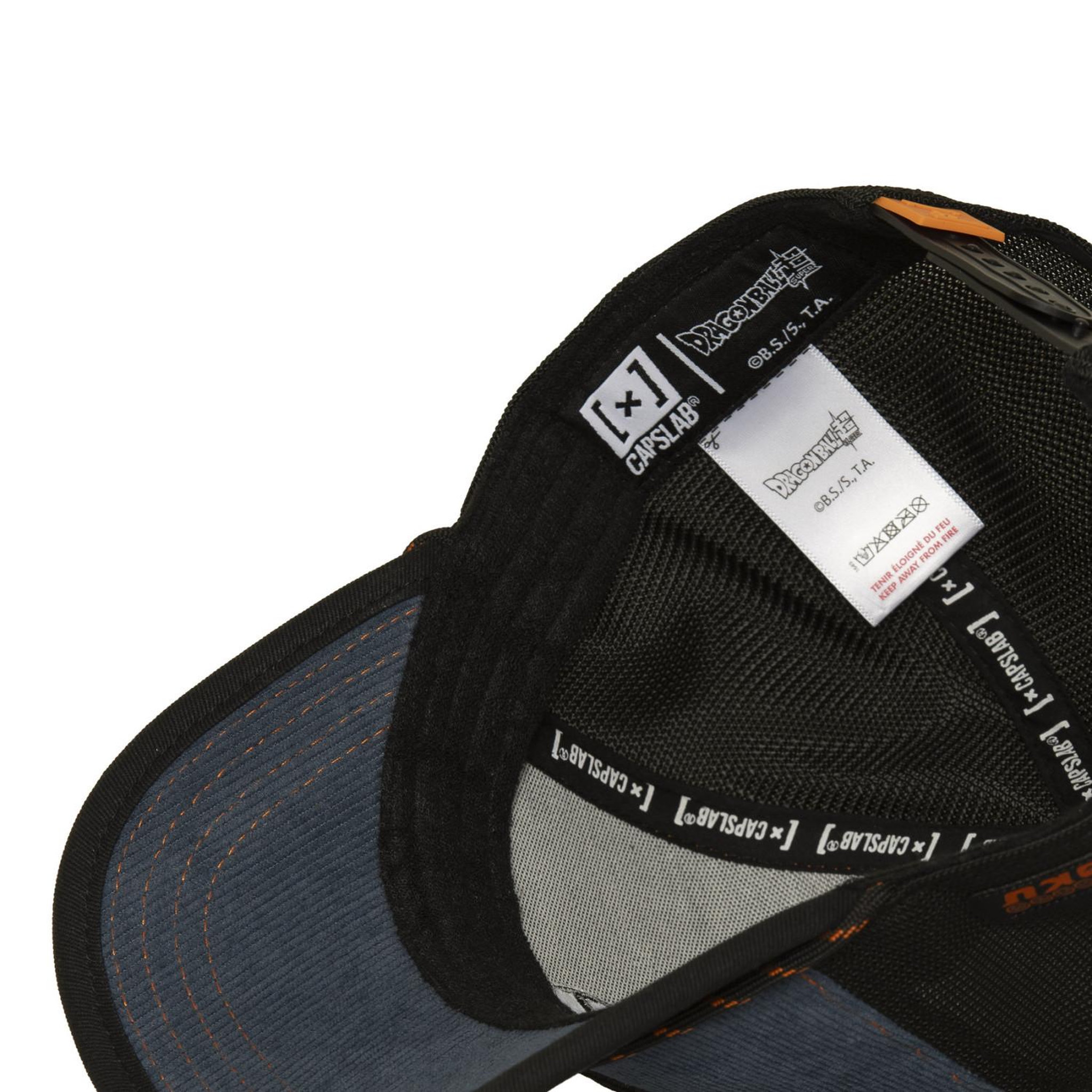 Voir la diapositive 6 : CAPSLAB Casquette trucker avec filet et patch dragon ball super symbol