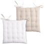 Voir la diapositive 5 : Lovely Casa Lot de 4 galettes de chaise 16 points 40x40 Duo écru lin coton