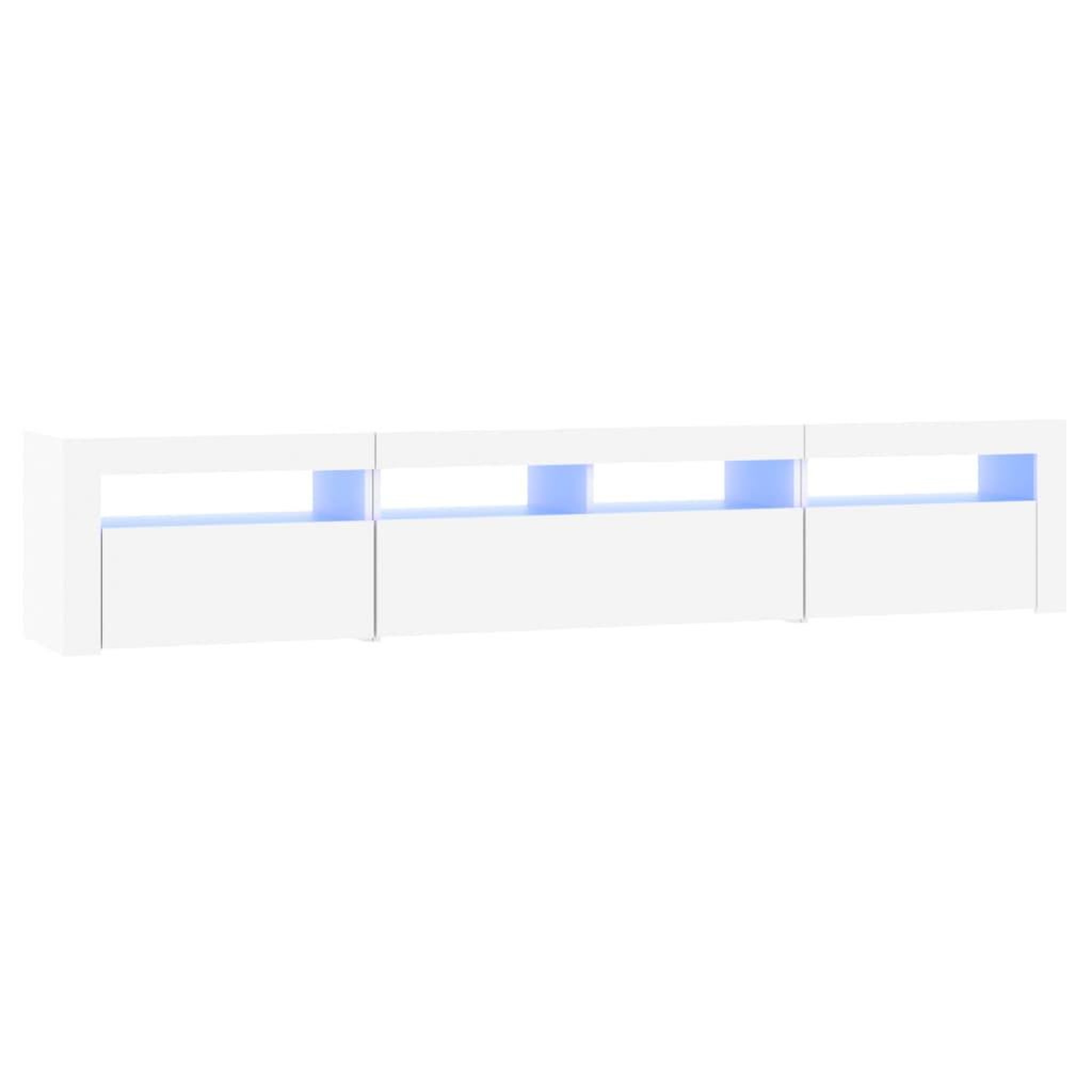 Voir la diapositive 2 : VIDAXL Meuble TV avec lumieres LED Blanc 210x35x40 cm