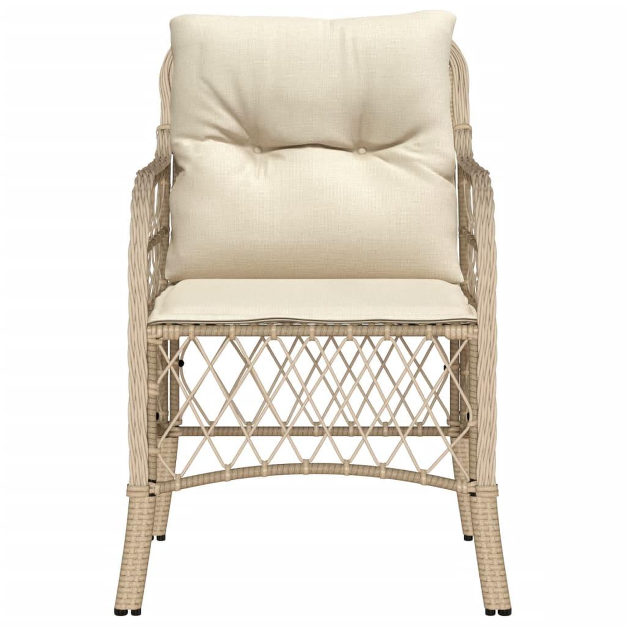 Voir la diapositive 5 : VIDAXL Chaises de jardin avec coussins lot de 2 beige resine tressee