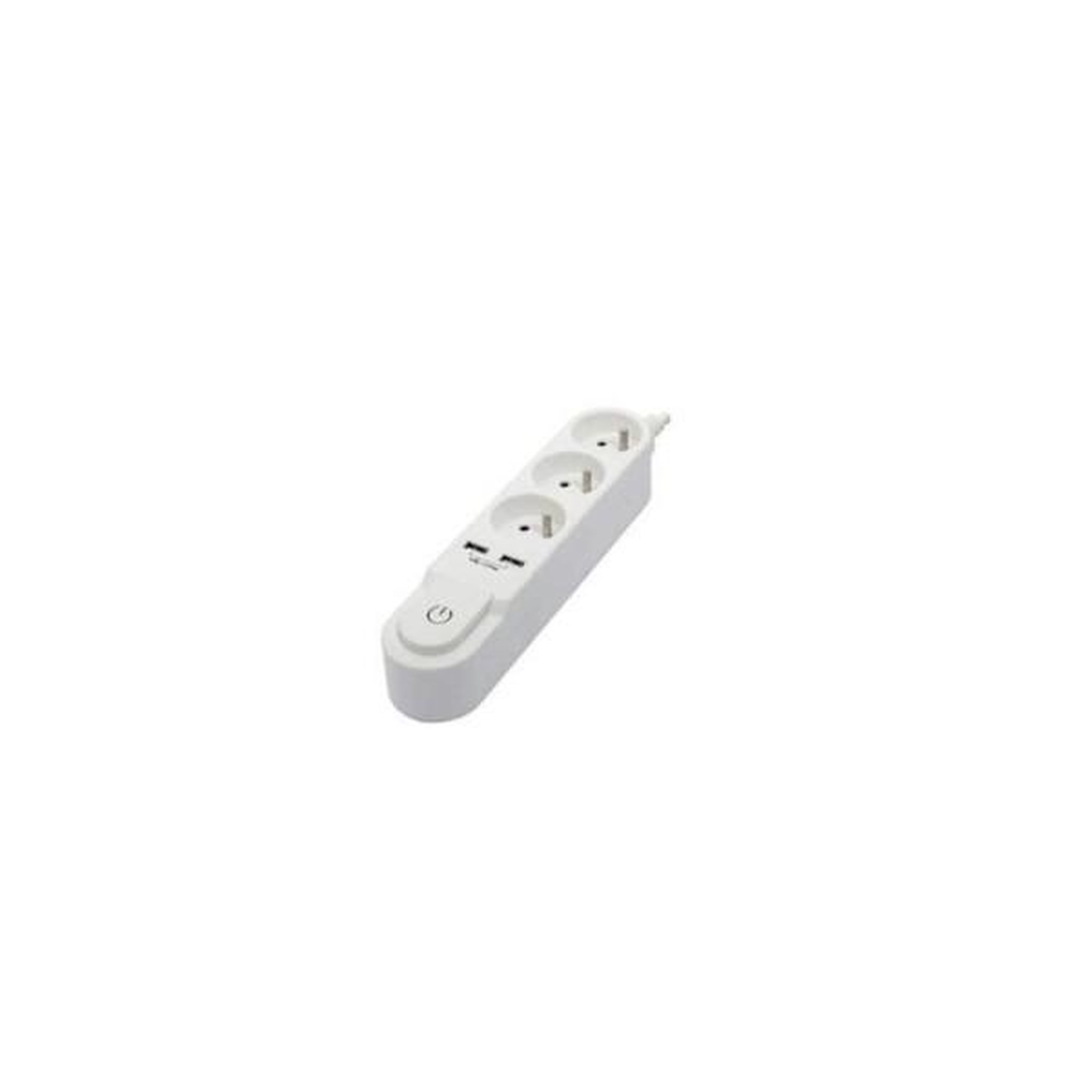 Voir la diapositive 3 : CHACON Chacon bloc multiprise avec interrupteur 3 prises 16 a et 2 sorties usb 2 a, câble 1,5 m blanc