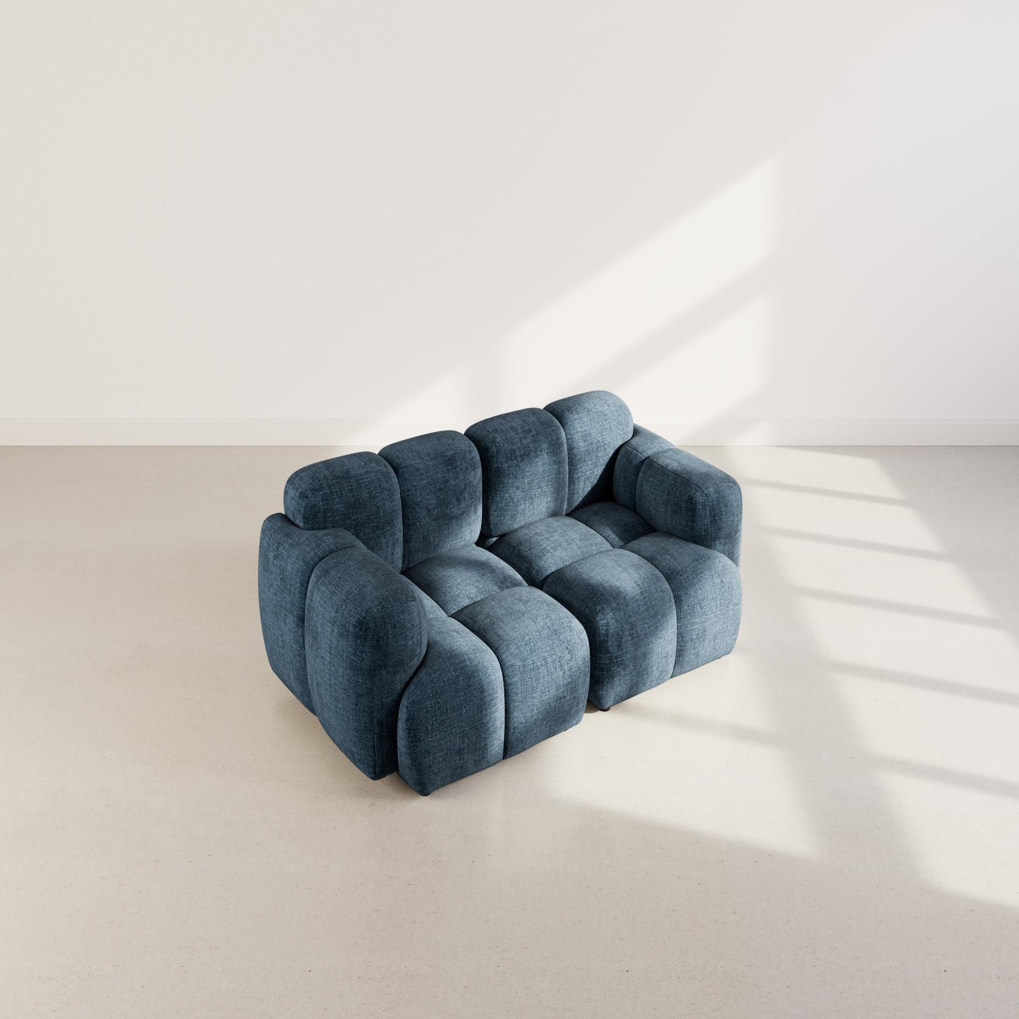 Voir la diapositive 3 : BEST MOBILIER Grace - canapé modulable 2 places en velours texturé