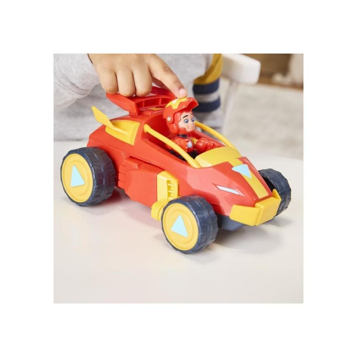 HASBRO Armure mecha Iron Man et véhicule 2-en-1, Marvel Iron Man and his Awesome Friends, des 3 ans