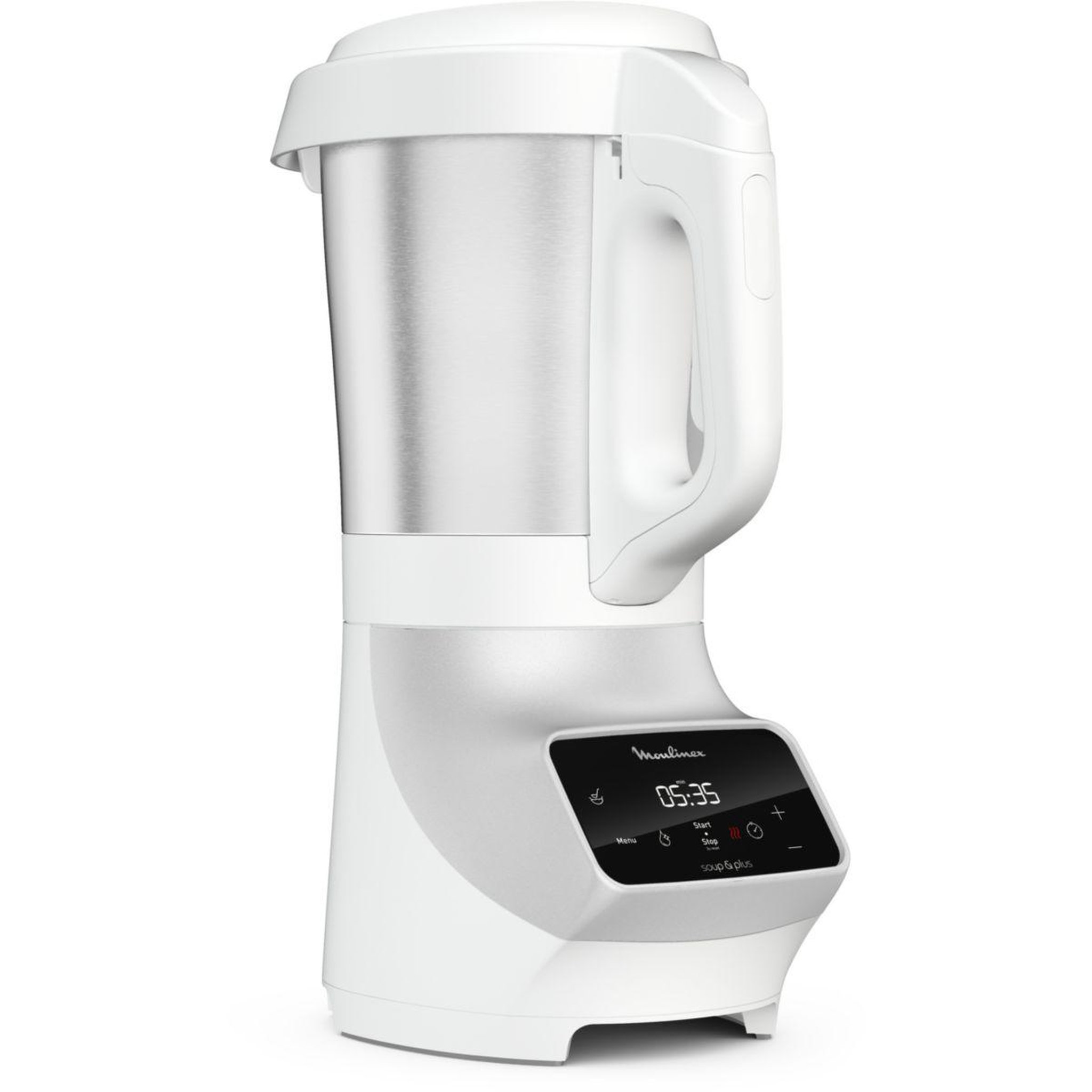 Voir la diapositive 4 : MOULINEX Blender chauffant soup et  plus lm926b00 blanc 2l + bol vapeur