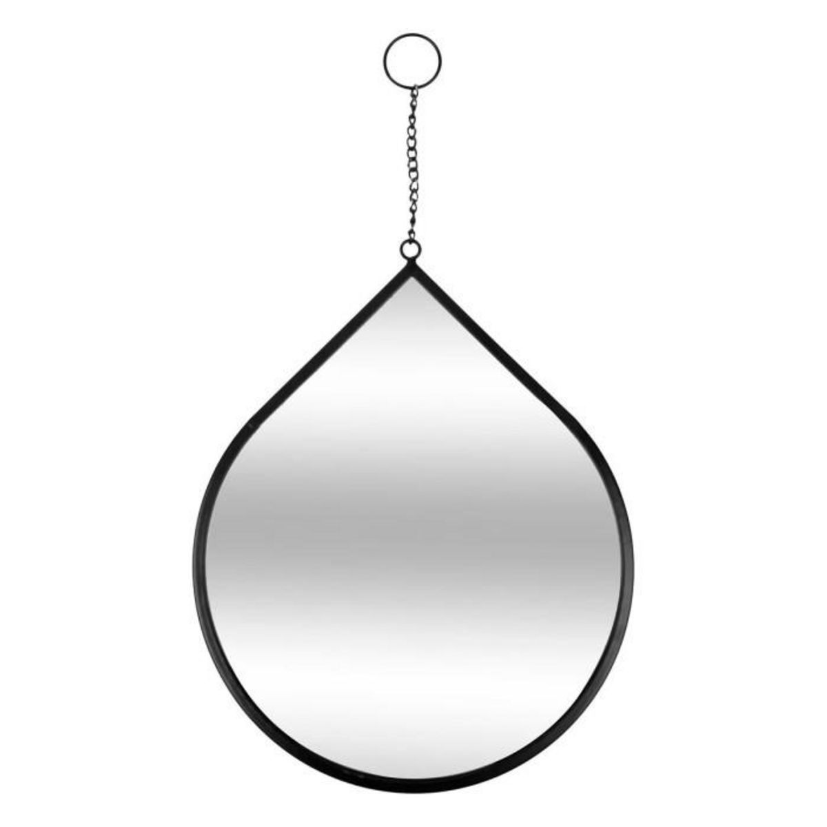ATMOSPHERA Lot de 3 Miroirs Goutte  Leny  43cm Noir
