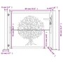 Voir la diapositive 6 : VIDAXL Portail de jardin anthracite 105x80 cm acier conception d'arbre