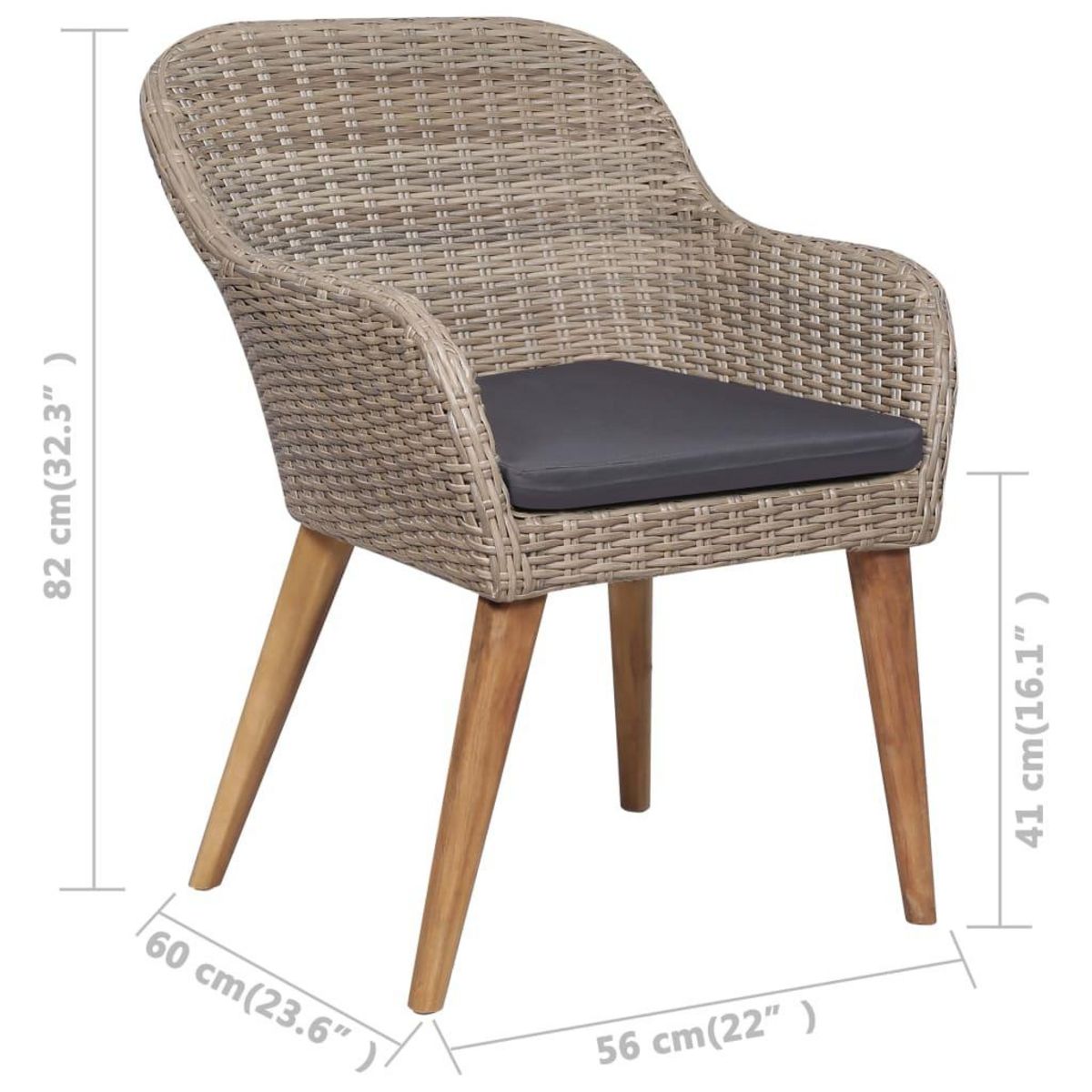 VIDAXL Salon de jardin avec coussins 9 pcs Resine tressee