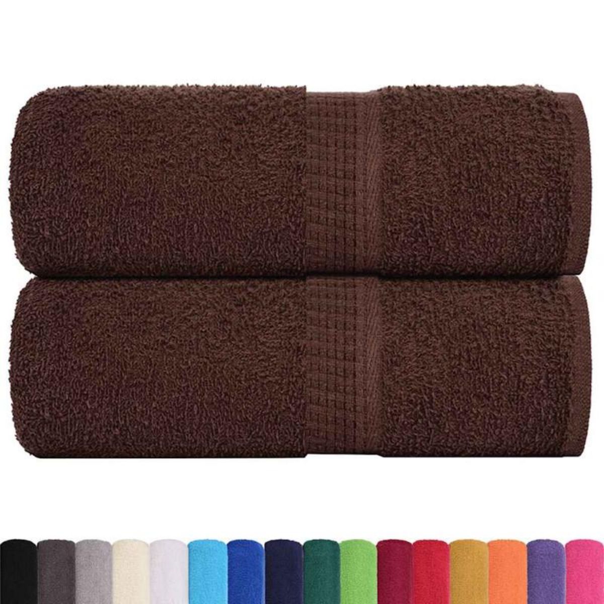 VIDAXL Serviettes de visage 2 pcs marron 30x30 cm 360 g m² 100% coton