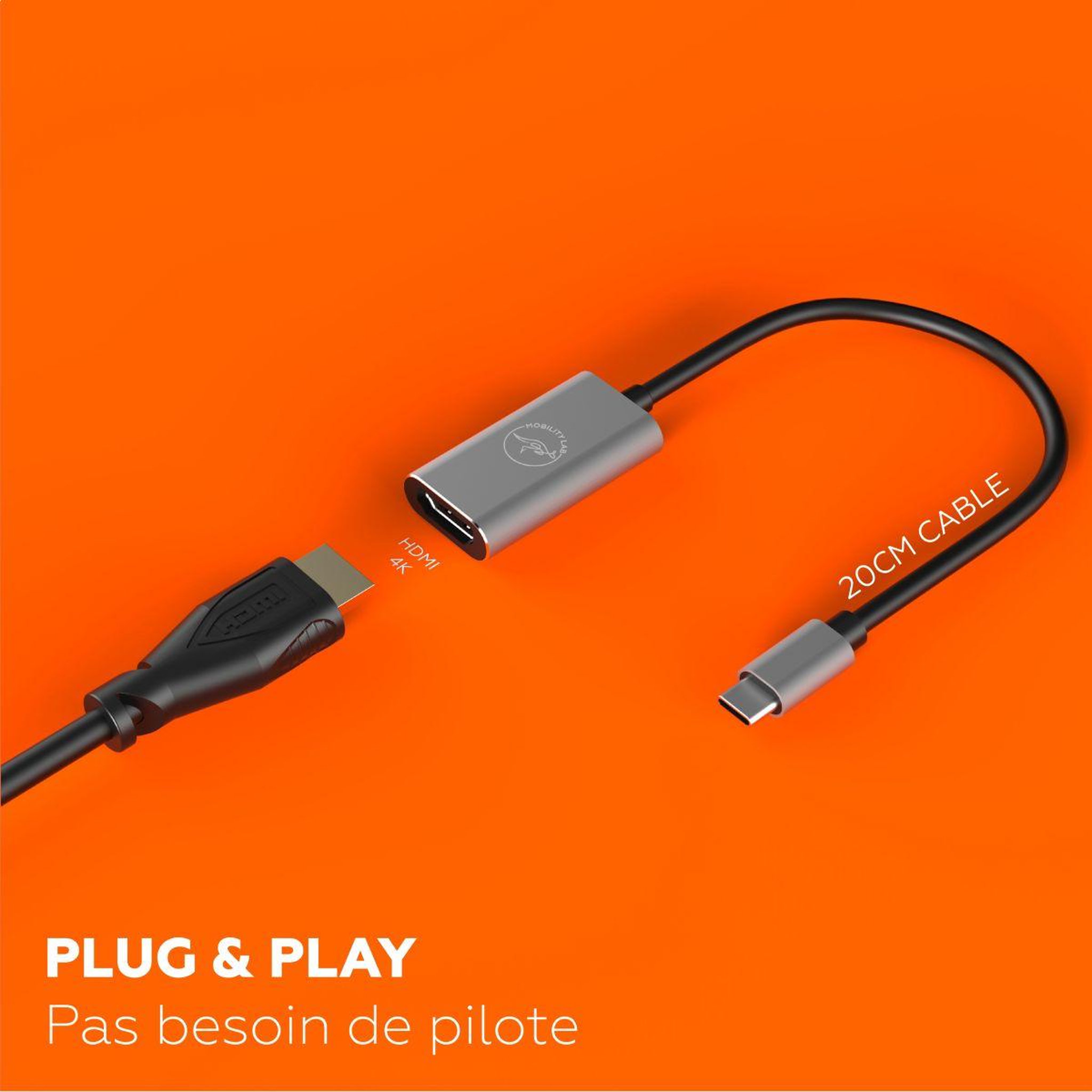 Voir la diapositive 5 : Mobility Lab Adaptateur usb-c/hdmi usb-c - hdmi 30hrz gs
