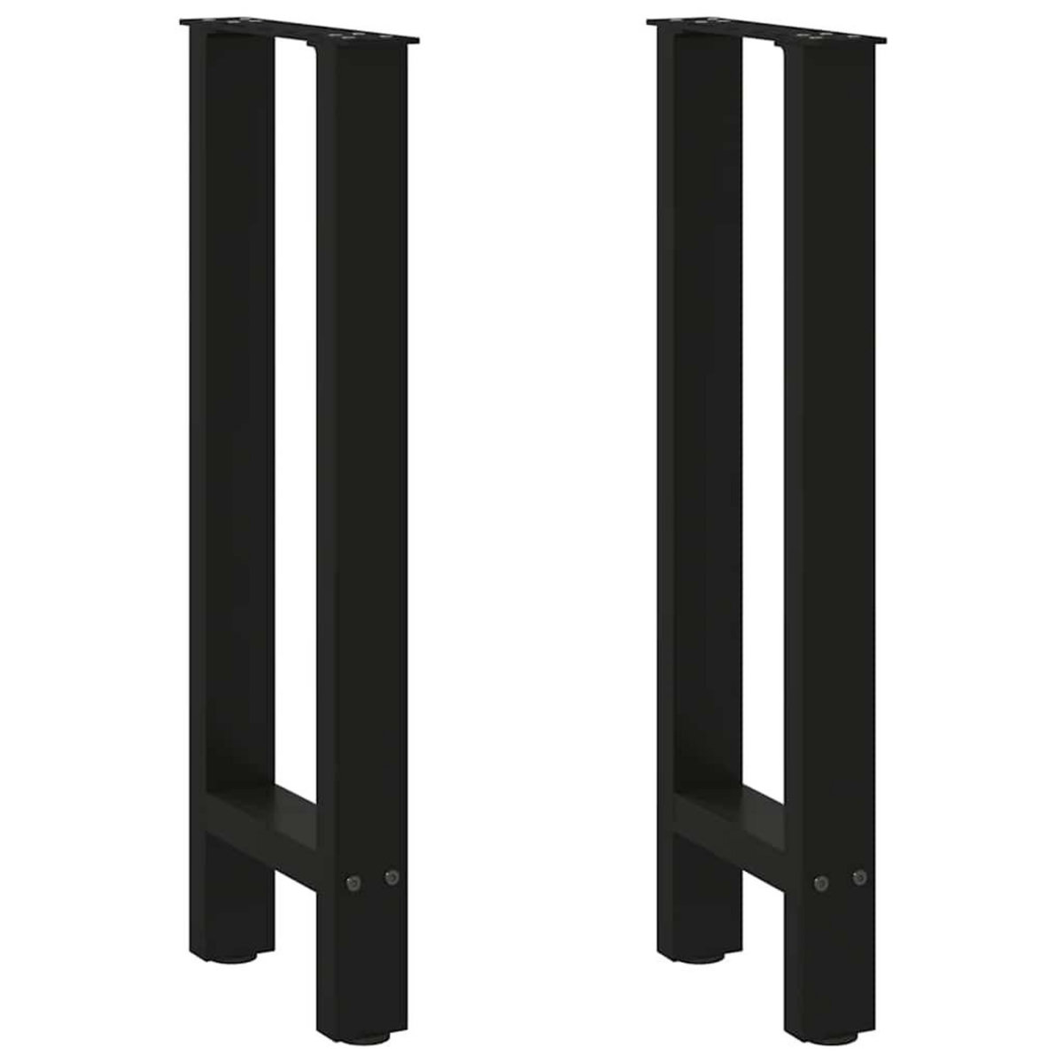 VIDAXL Pieds de table basse noir 2 pcs 28x(72-73) cm acier