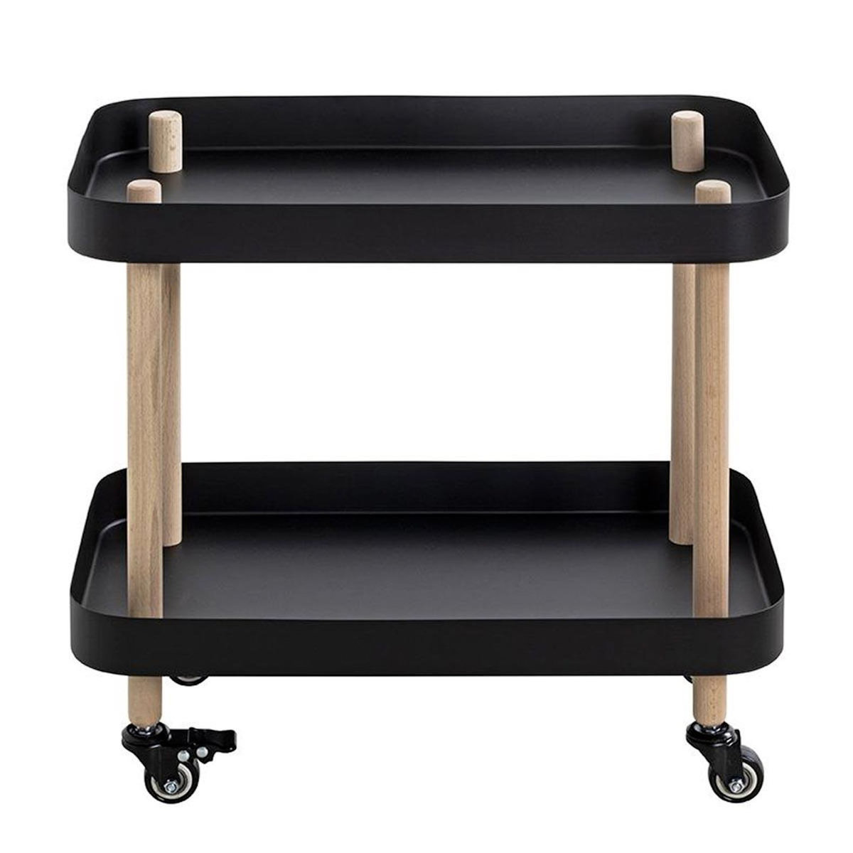 Paris Prix Desserte de Cuisine 2 Niveaux  Yumi  47cm Noir