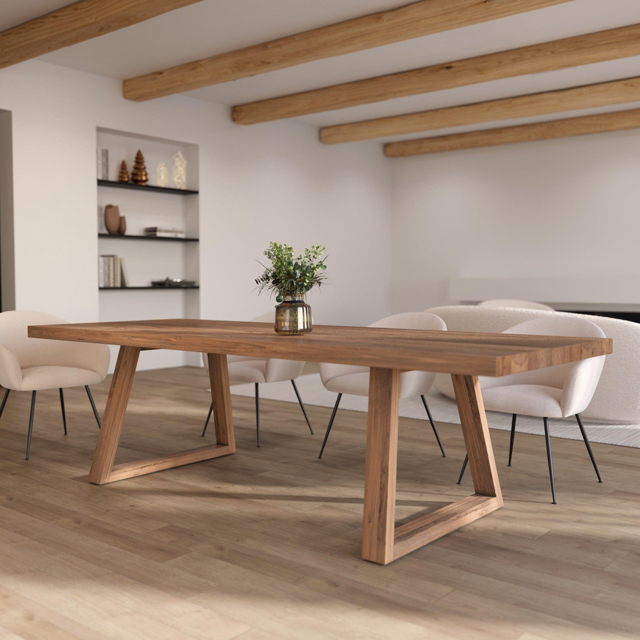 Voir la diapositive 2 : MAISON PAVANE Table rectangulaire 10 personnes en bois de teck recyclé 260 cm-Marie