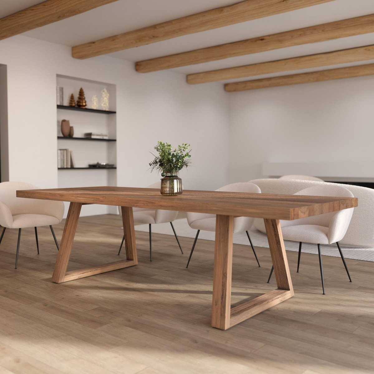 Rendez vous déco Table rectangulaire 10 personnes en bois de teck recyclé 260 cm-Marie