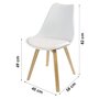 Voir la diapositive 4 : FORNORD Chaise scandinave blanche avec coussin
