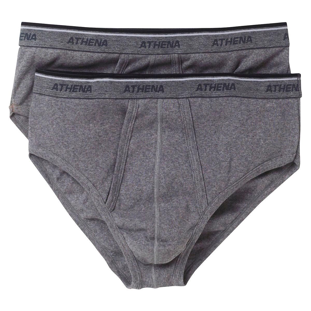 Athena Lot de 2 slips taille haute ouverts homme Coton Bio