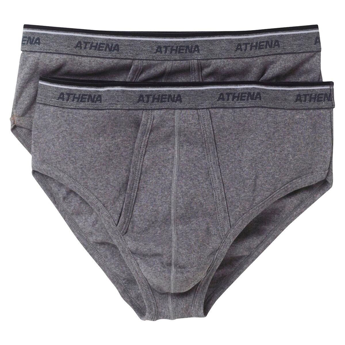Athena Lot de 2 slips taille haute ouverts homme Coton Bio