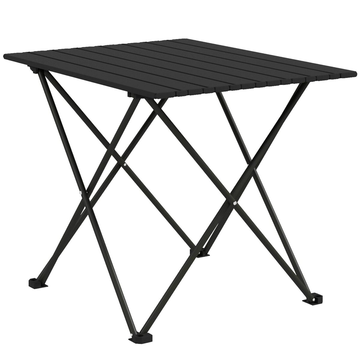 OUTSUNNY Table de camping pique-nique pliable - sac de transport inclus - métal noir