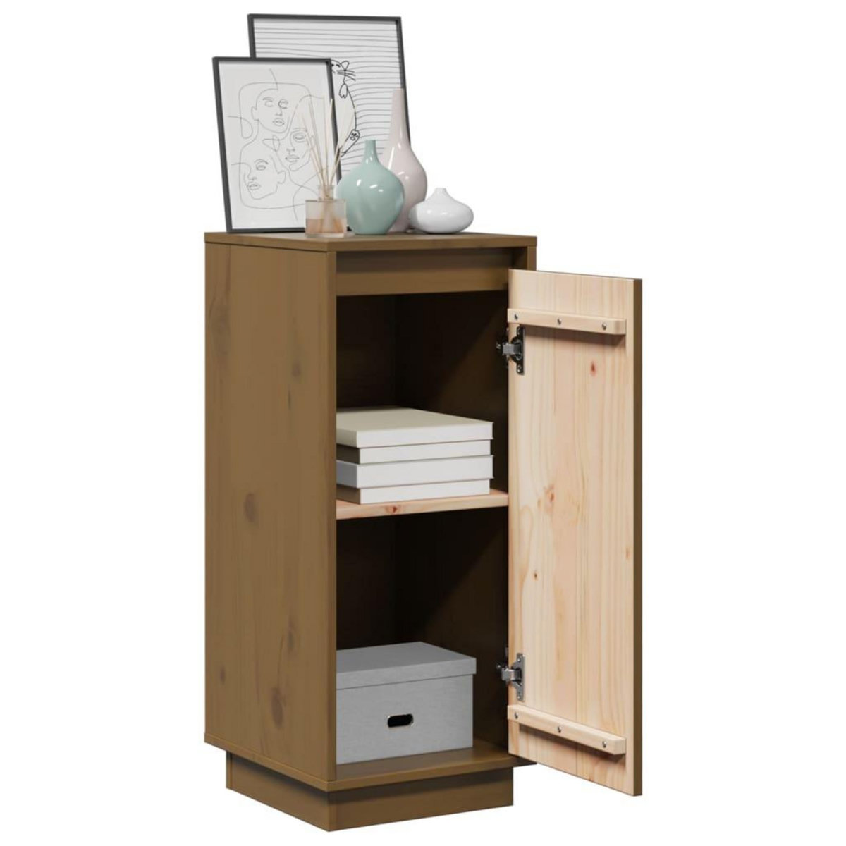 VIDAXL Buffets 2 pcs Marron miel 31,5x34x75 cm Bois massif de pin