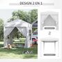 Voir la diapositive 4 : OUTSUNNY Tonnelle de jardin tente pliante barnum pop-up 2 x 2 m 4 parois latérales amovibles 2 fenêtres sac de transport pour camping, festival, plage, jardin, blanc