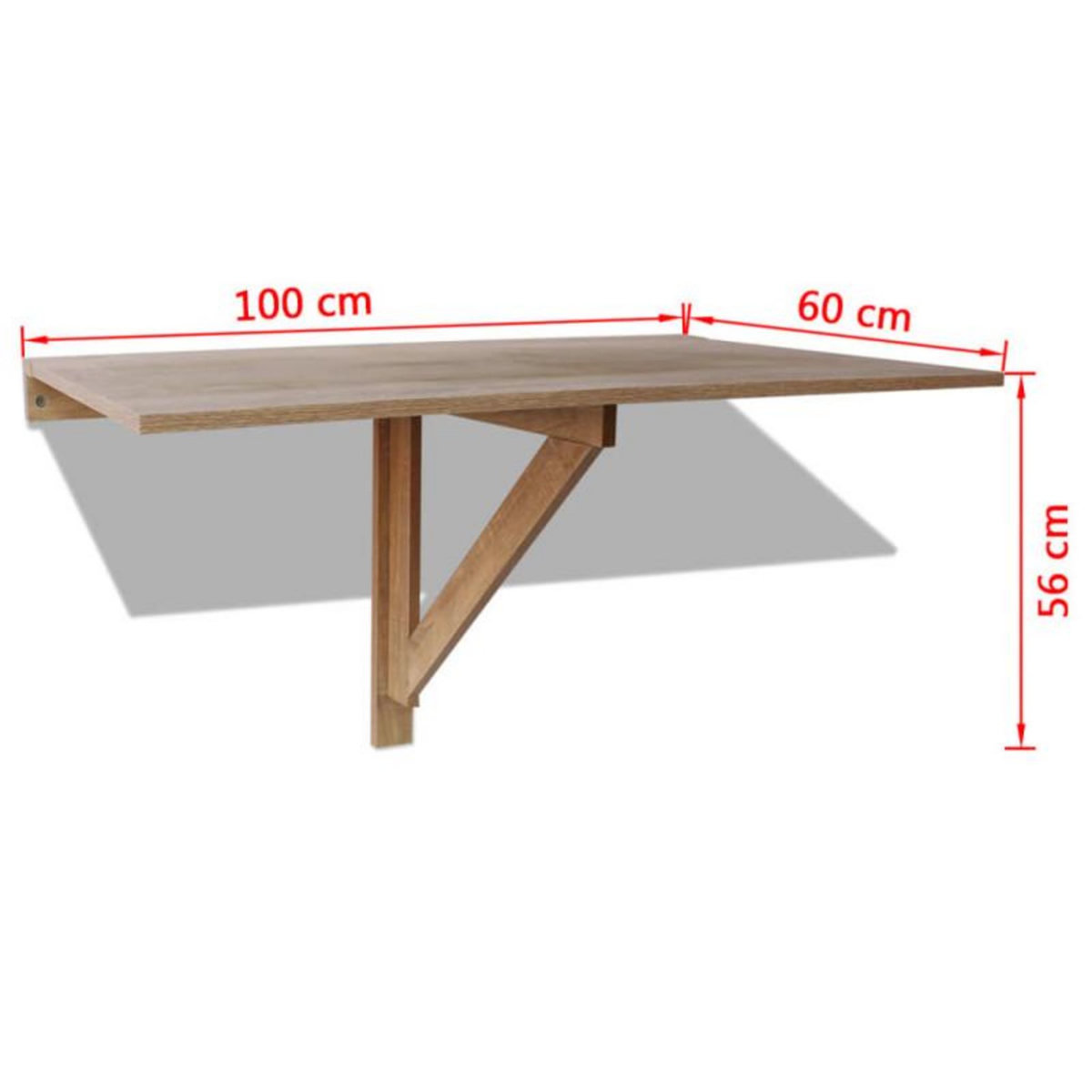 VIDAXL Table murale rabattable en chêne 100x60 cm
